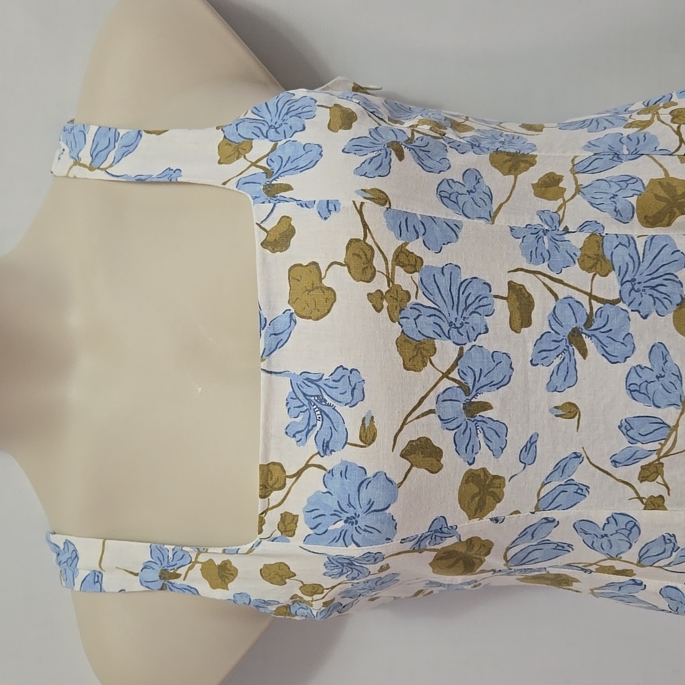 Joie Floral Linen Blend Midi Dress Size 8 Cottagecore Tradwife Easter Spring - Picture 4 of 15